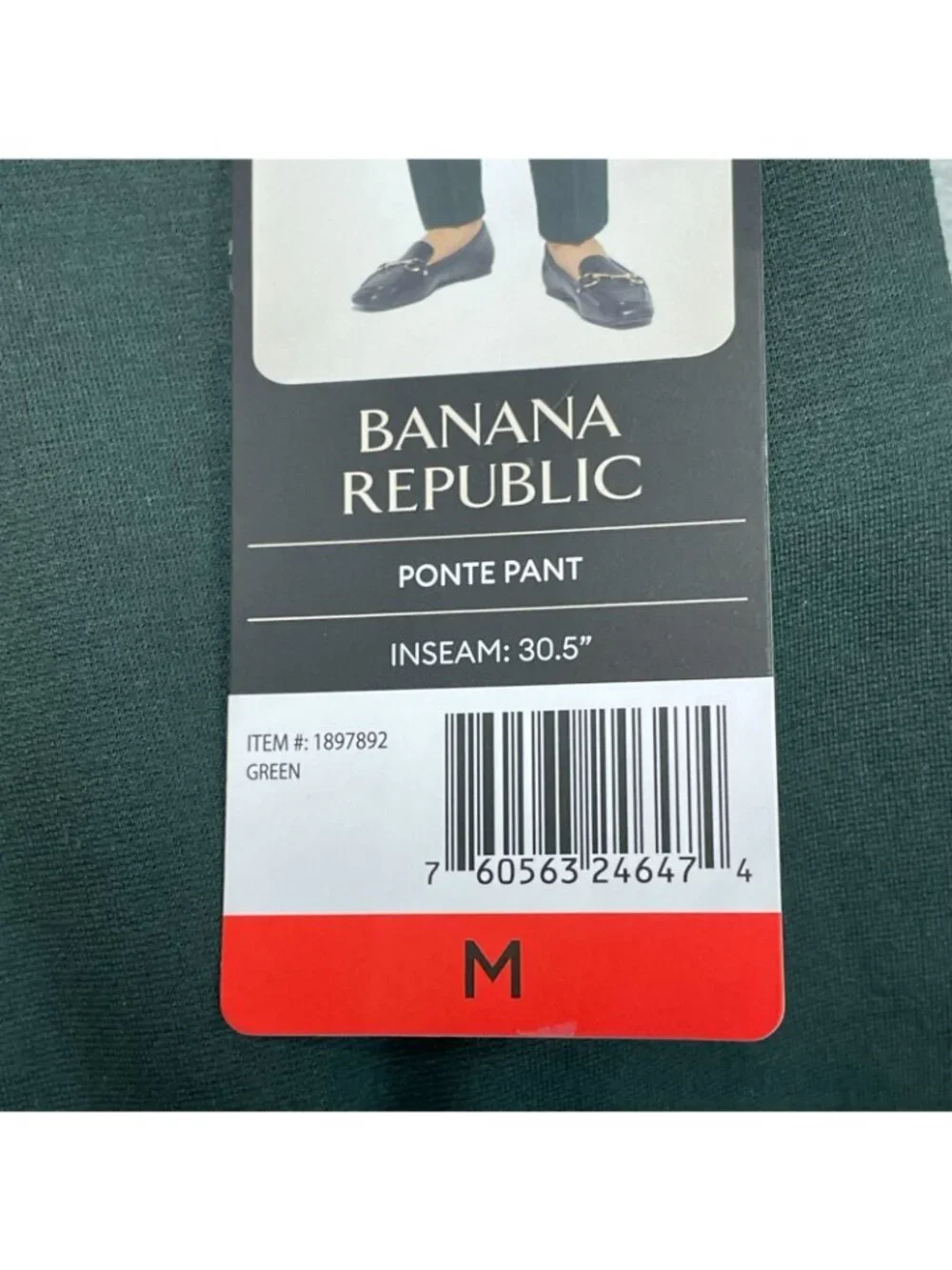 NWT Banana Republic Women's M Green Ponte Pants Slim Leg C0443